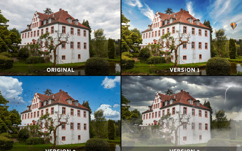 1 Bild - 4 Versionen: Schloss Georghausen
